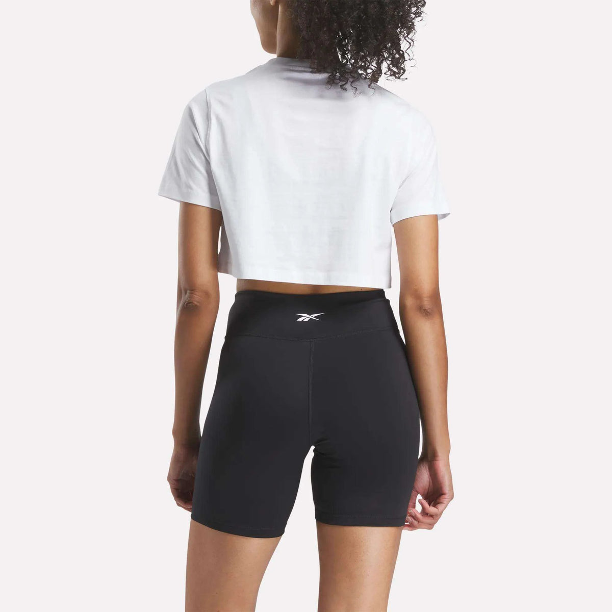 Women's Two-Color Logo Crew Cropped Short Sleeve Tee
